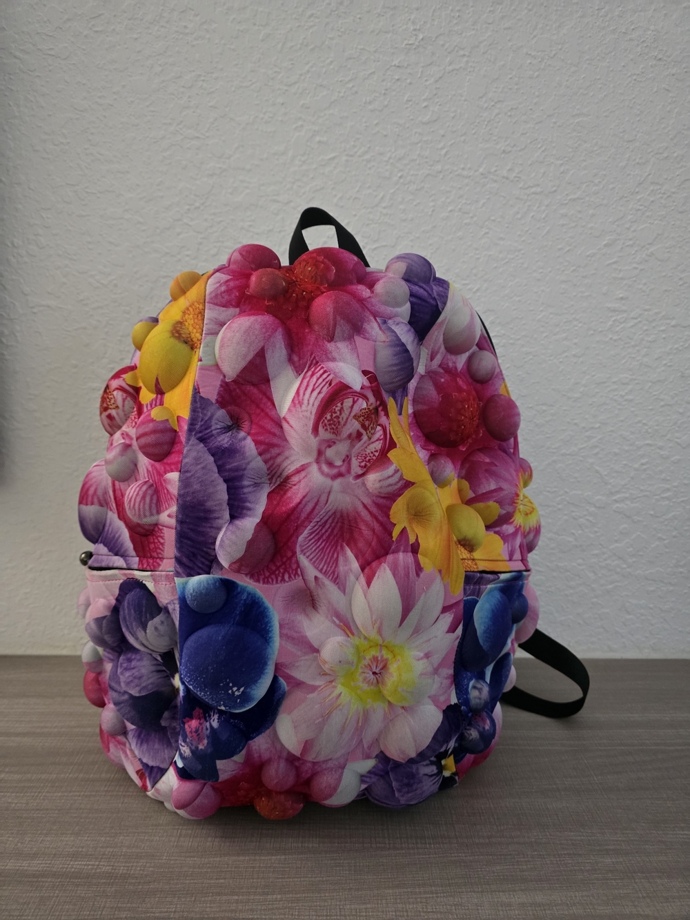 MadPax Bubble Full Pack Backpack Floral Orchid PinkPurple 3D Textured TechLaptop